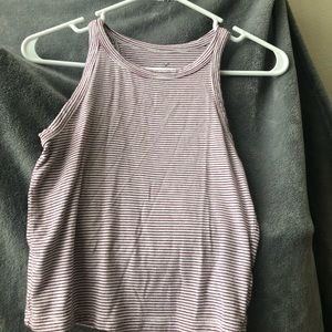 Maroon and white tank top